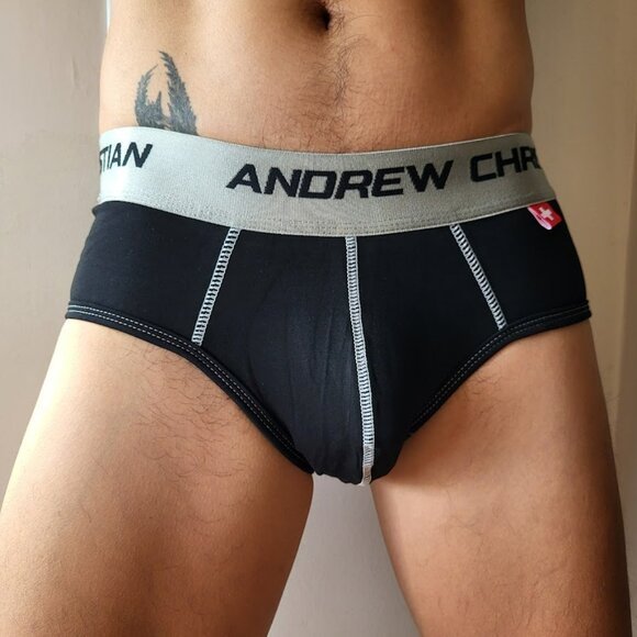 Andrew Christian Vintage Briefs Medium Black NEW - Picture 2 of 10